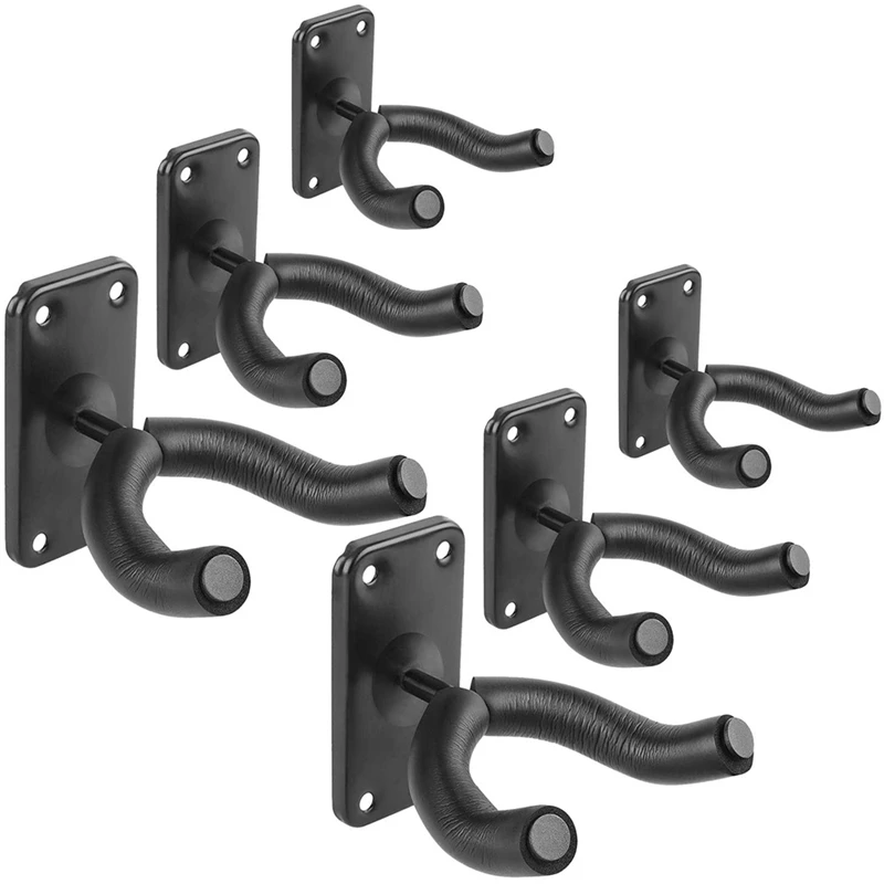 

6Pcs Guitar Holder Guitar Hanger Wall Hook Stand For Bass Electric Acoustic Guitar Ukulele