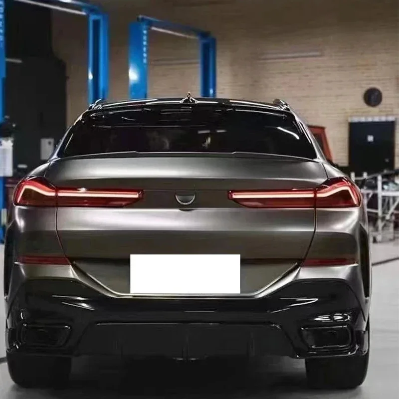Фото Для BMW X6 G06 2019+ Карбоновый задний диффузор-сплиттер для бампера, спойлер, улучшенные автомобильные аксессуары, комплект обвеса №5