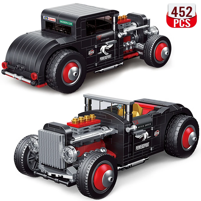 

Gift For Children Technical Ideas Classic Car Building Blocks Retro Vehicle Simulation Model Bricks Assembly Toys Holiday