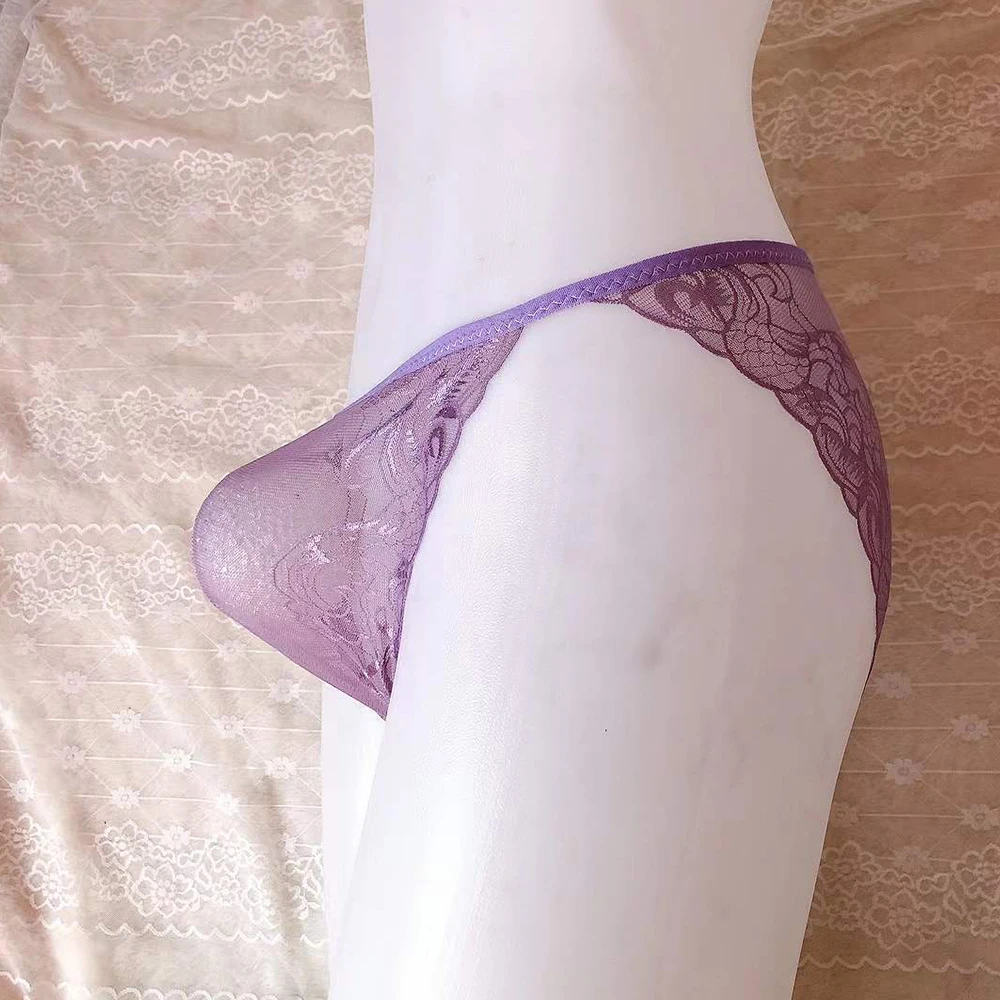 Мужские сексуальные трусы кружевные подштанники прозрачные трусики-стринги с