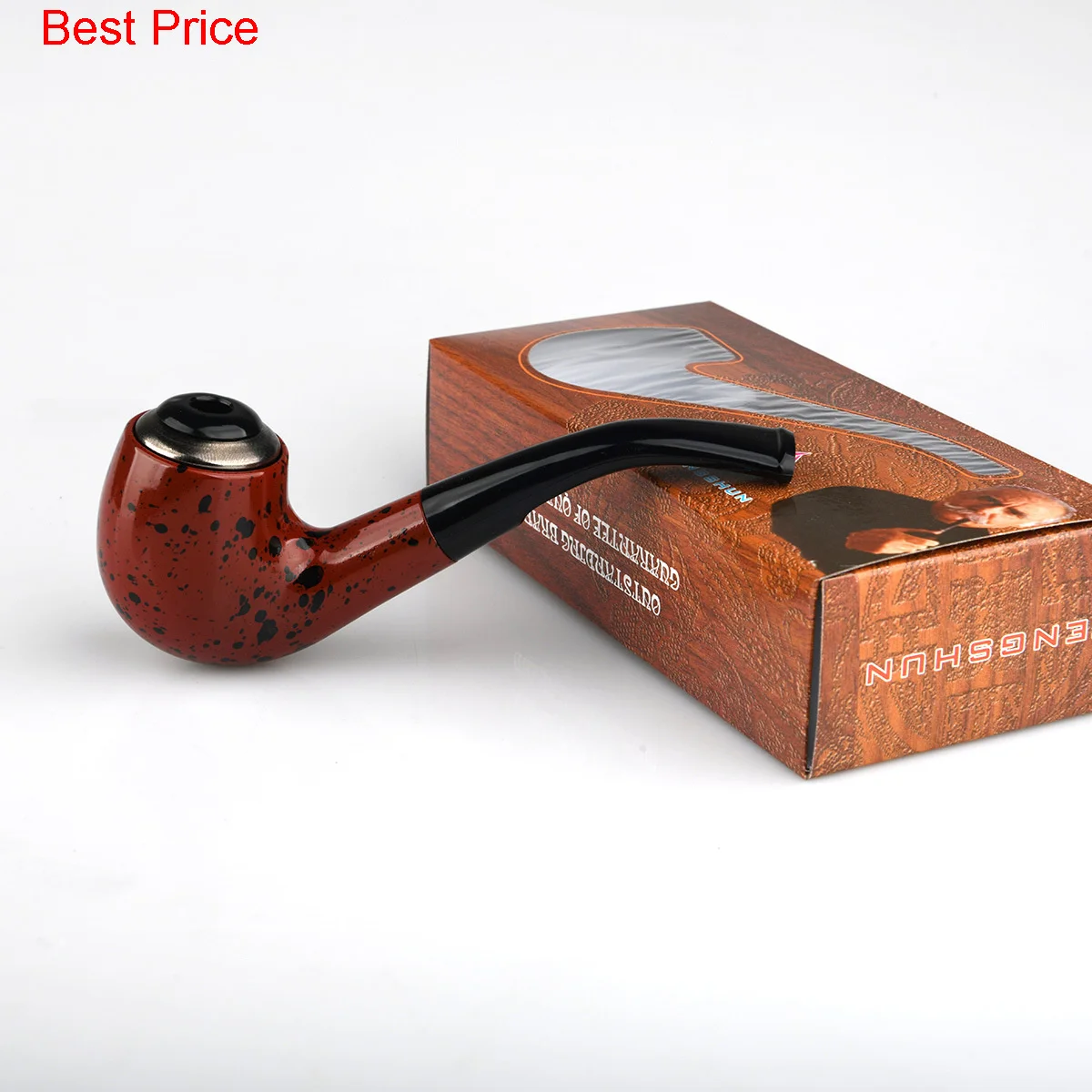 

100Pcs/lot Resin Smoking Tobacco Pipe Set Classic Wooden Herb Grinder Pipe Smoking Chimney Filter Gift for Smoke Accessories 65g