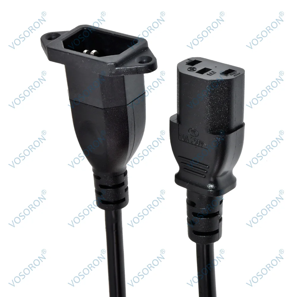 

Кабель питания с креплением на панели IEC C13 к C14, Удлинительный шнур питания IEC 320 C13 к C14 Male PDU для мониторов, компьютеров и т. д.