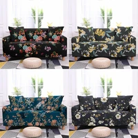 floral pattern sofa cover modern home elasticity spandex sectional sofa dustproof fresh plants all inclusive sofa slipcover