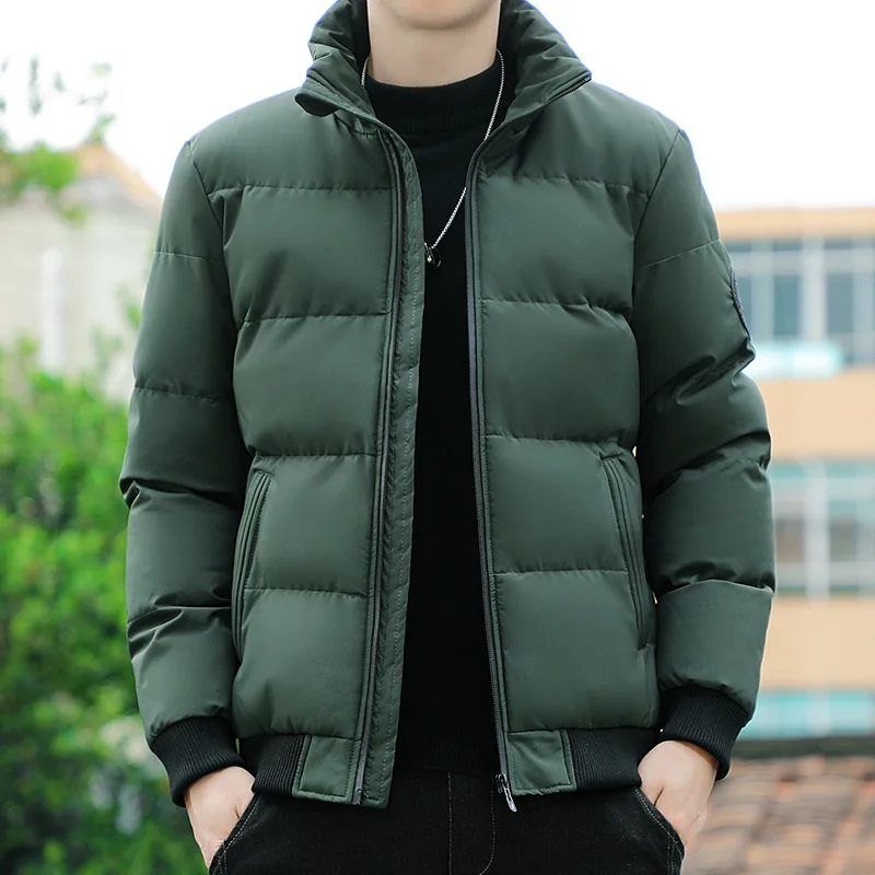 2022 High Quality Cotton Coat Men's Autumn and Winter Coat New Korean Version Stand Collar Thickened Youth Down Cotton Coat