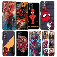 avengers spiderman red for xiaomi redmi k50 gaming pro 5g 10 9 9a 9c 9t 8 7 6 5 4x tpu soft black phone case fundas coque cover