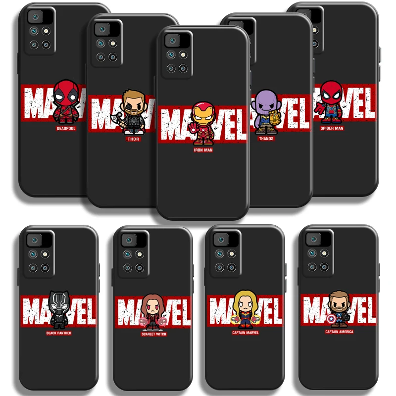 

Avengers Marvel Logo Phone Case For Xiaomi Redmi 10 6.5 Inch Coque Back Silicone Cover Carcasa Black Liquid Silicon