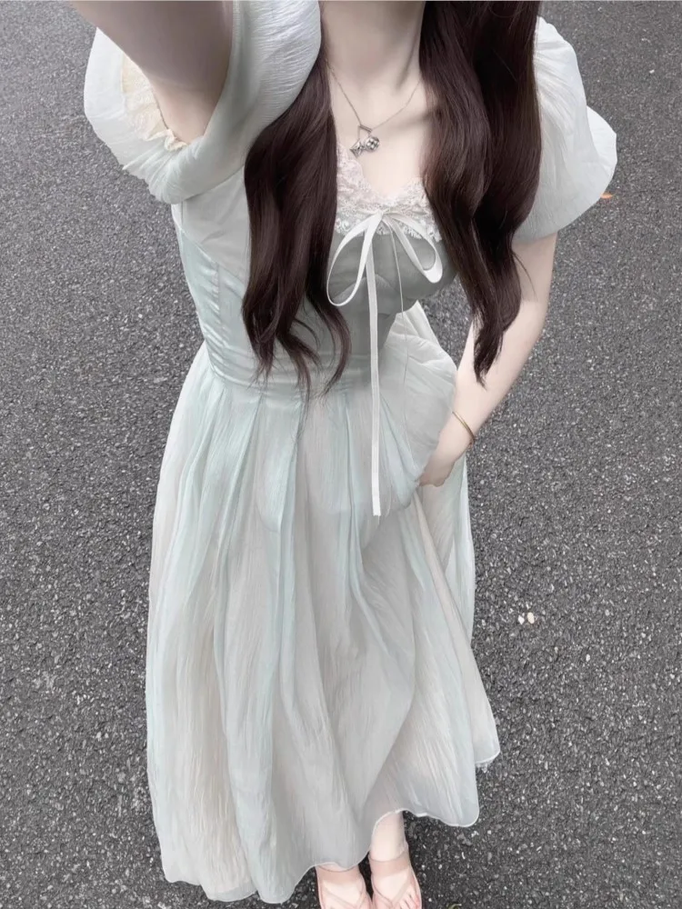 Женское винтажное платье А-силуэта элегантное и шикарное летнее однотонное