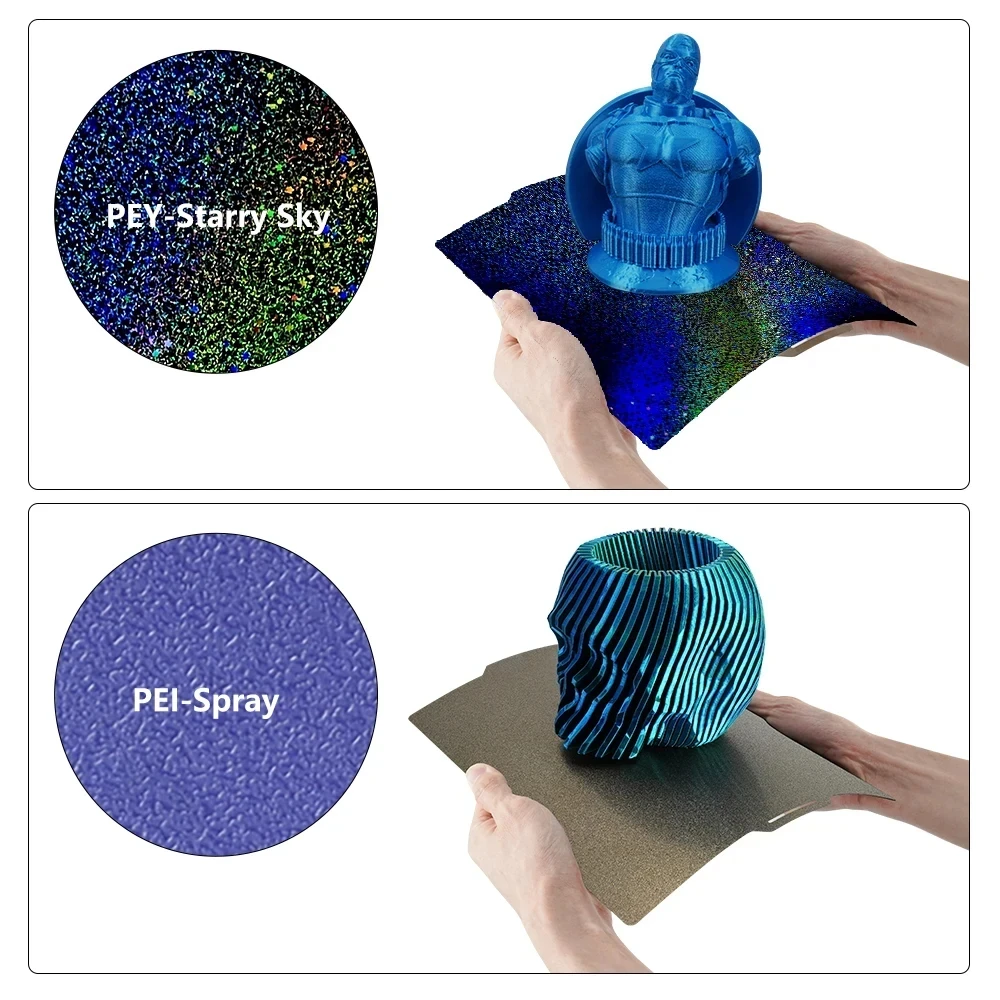 Пластина для 3D-принтера Bambu Lab P1S A1 X1C P2S с текстурой PEI 257x257 H1H, лист PEYPEO из пружинной стали для Bambu Lab X1 Carbon, Bambu Lab P1P (art.: 3920da475331d) - 3920da475331d