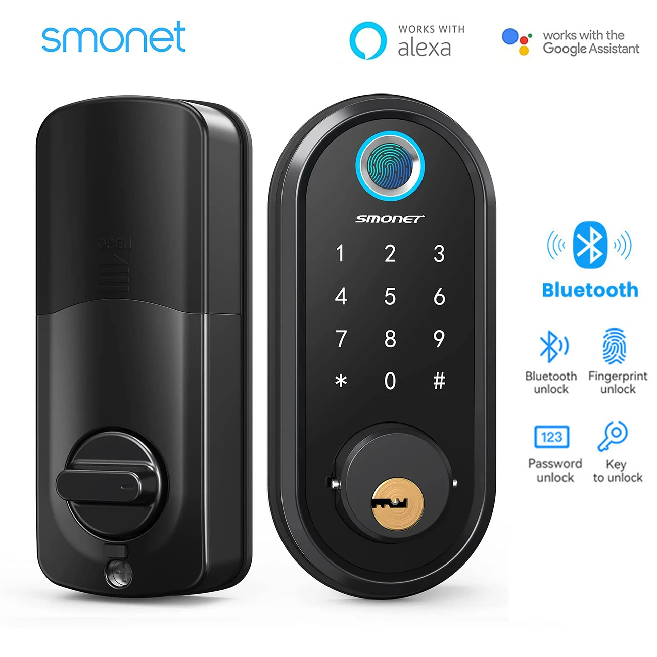 

Smonet Smart Door Lock Fingerprint Wifi APP Remote Control IC Card BT Auto Electronic Bio-metric Digital Lock for Smart Home