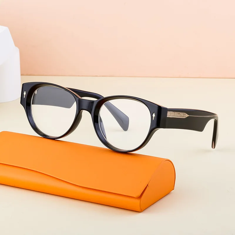 

Овальная ацетатная оправа для очков для мужчин и женщин, Модные Винтажные оптические очки по рецепту при близорукости, очки серые