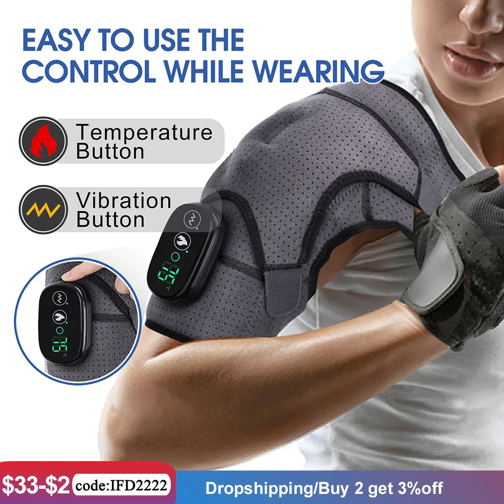 

Electric Shoulder Massager Belt Heating Pad Vibration Massage Support Arthritis Pain Relief Shoulder Thermal Physiotherapy Brace