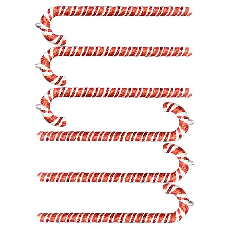 

Конфеты, рождественские украшения, 6 шт., рождественские блестящие украшения для конфет, тростник, рождественская елка, подвесной декоратив...