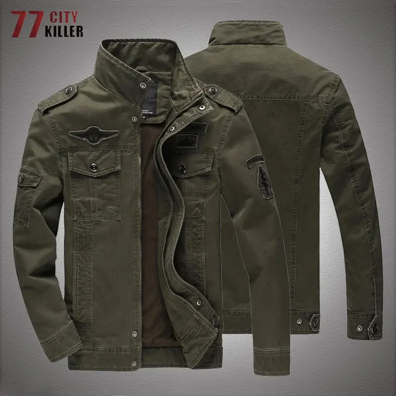 

NEW 2023 Size 6XL Tactical Jackets Men Cotton Military Flight Cargo Jacket Male Autumn Casual Air Force Bomber Coats Mens Jacket