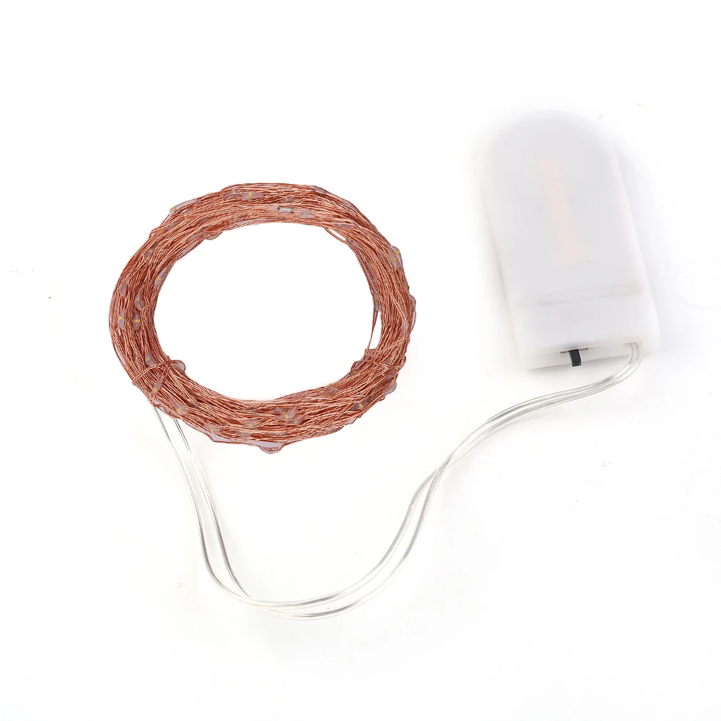 

ICOCO Waterproof Ip65 2M/3Meter/4M Button Battery Operated LED Copper Wire Fairy String Light with Battery Case for Party Decor