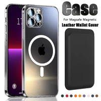 magsafe magnetic wireless charging case for iphone 13 pro max 12 mini 11 x xs 11pro magnetic card holder wallet shockproof cover