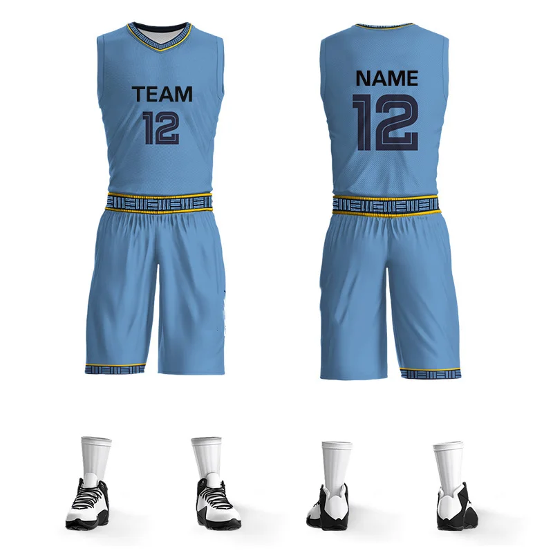 Basketball Sets For Men Custom Team Name Number Full Sublimation Printed Jerseys Shorts Quickly Dry Training Tracksuits Unisex