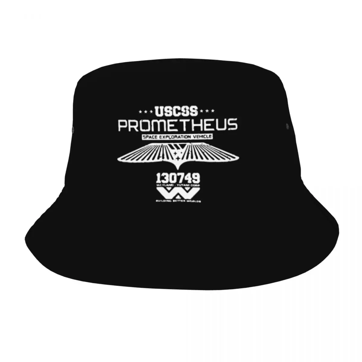 

Summer Prometheus Bucket Hats Aliens Alien Movie Weyland Yutani Corp Beach Foldable Bob Fishing Fisherman Hat Girls Boys Panama