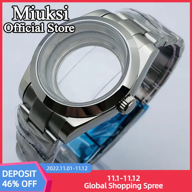 

Miuksi 36mm/40mm sapphire glass silver case fit NH35 NH36 ETA2824 2836 Seagull ST2130 DG2813 3804 Miyota 8205 8215 821A movement