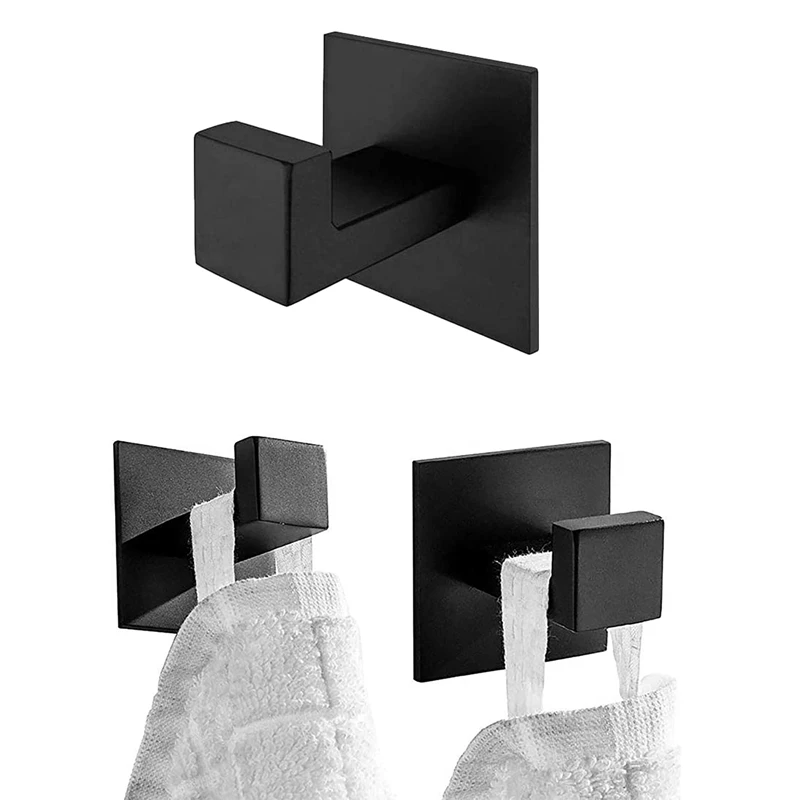 

Self Adhesive Black Towel Hook 304 Stainless Steel Towel Hook Towel Hook Bathrobe Coat Hook Bathroom Accessories