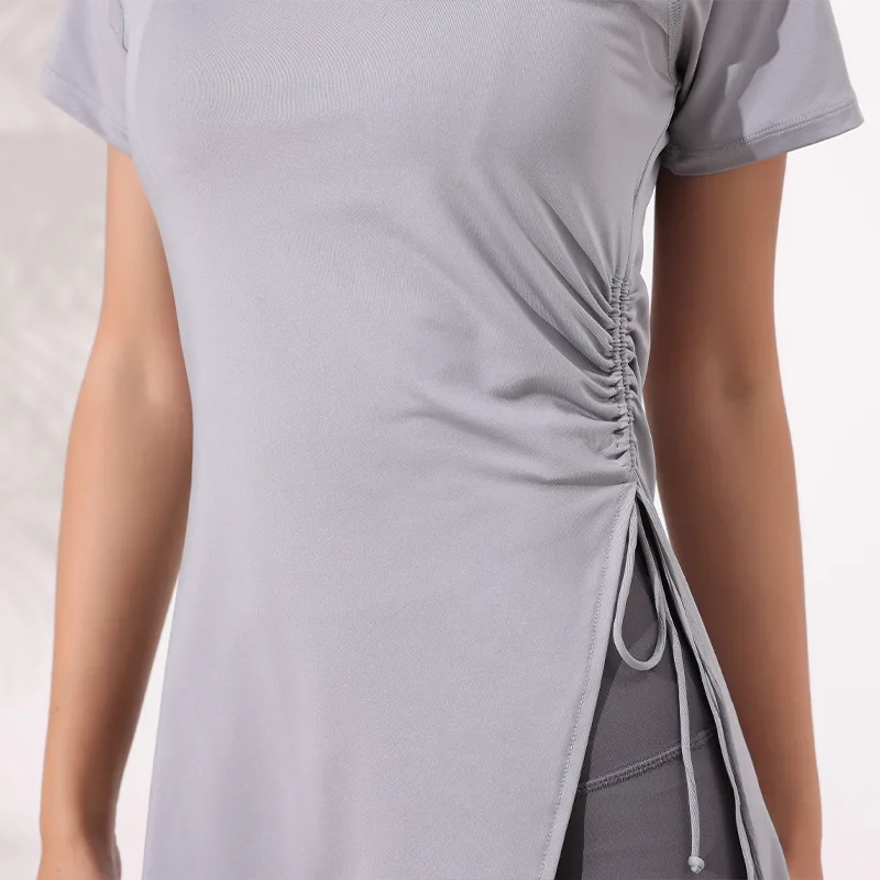 Yoga Sports Short-Sleeved Sexy Women's Quick-Drying Fitness Clothes Running Casual Slimming Tops Exercise T-Shirts GYM Wear