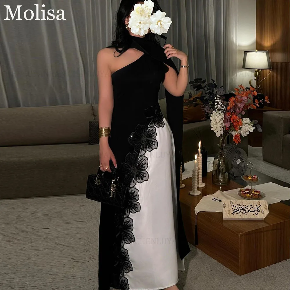 MOLISA модные черные белые вечерние платья 2024 Русалка на одно плечо женское платье