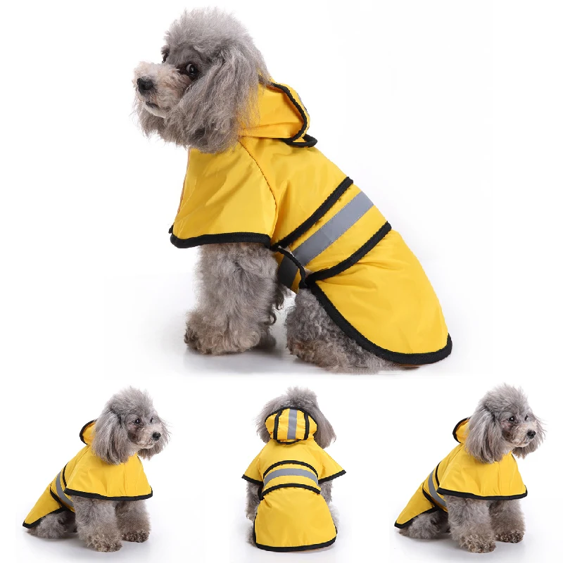 

Dogs Raincoat Reflect Waterproof Pet Clothes Outdoor Large Medium Small Dogs Rain Coat Apparels Pug Jacket Hoody Pet Accessories