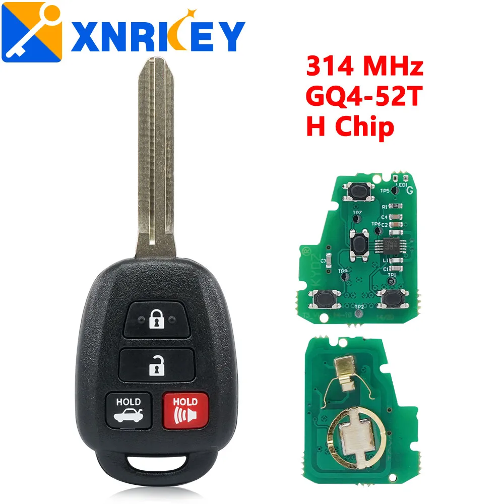 

XRNKEY Автомобильный ключ дистанционного управления для Toyota RAV4 Highlander Sequoia Tundra Tacoma Fob 4 кнопки 314 МГц H