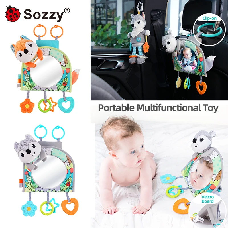 Acrylic Kids Travel Facing Baby Car Mirror For Back Seat Play Safety Car Hanging Toy Headrest Rear View Pram Crib Tummytime