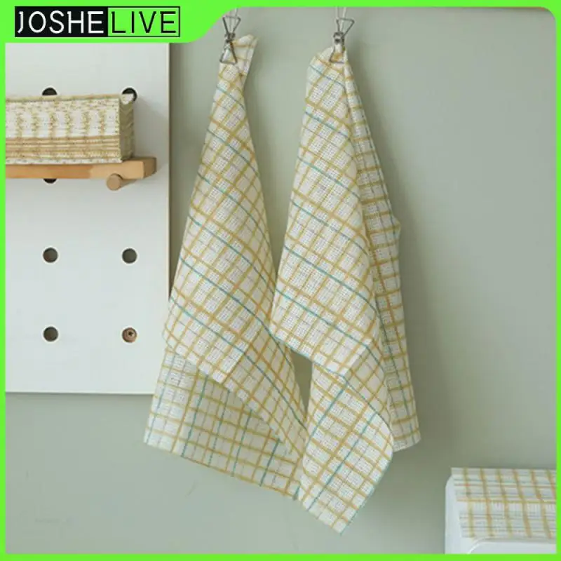 

Dish Towel Disposable Oil Removal Kitchen Towels Yellow And White Grid 30 * 42cm Dishwashing Cloth Kitchen Rag Dishcloths