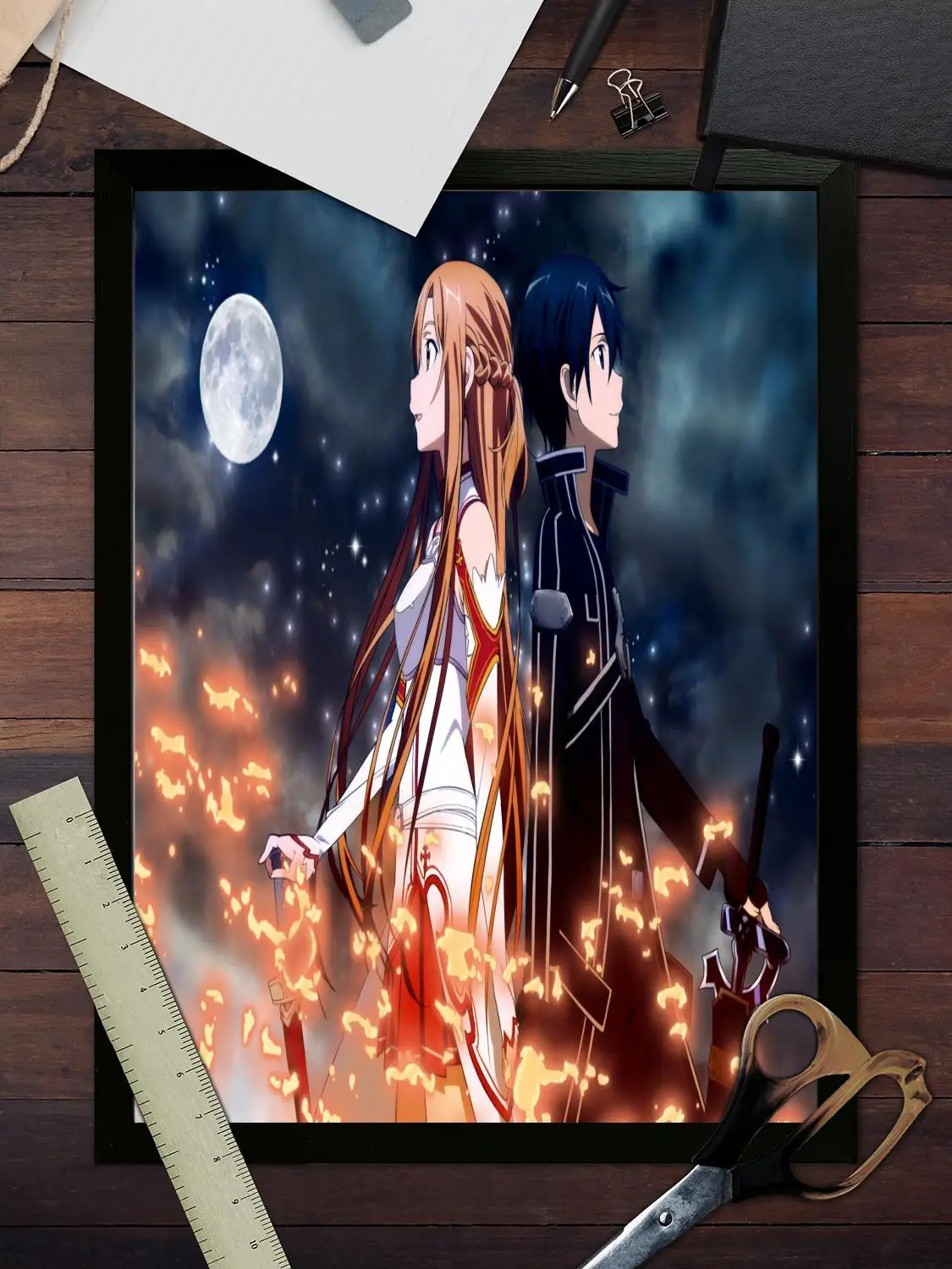 Мистецтво меча онлайн холст художественный постер настенная живопись печать