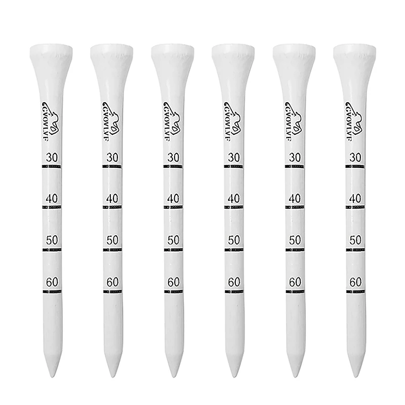 

10/50Pcs Bamboo Golf Degree Scale Tees 83mm Reduce Friction Side Spin Golf Tees White Adjustable Depth Golf Tees