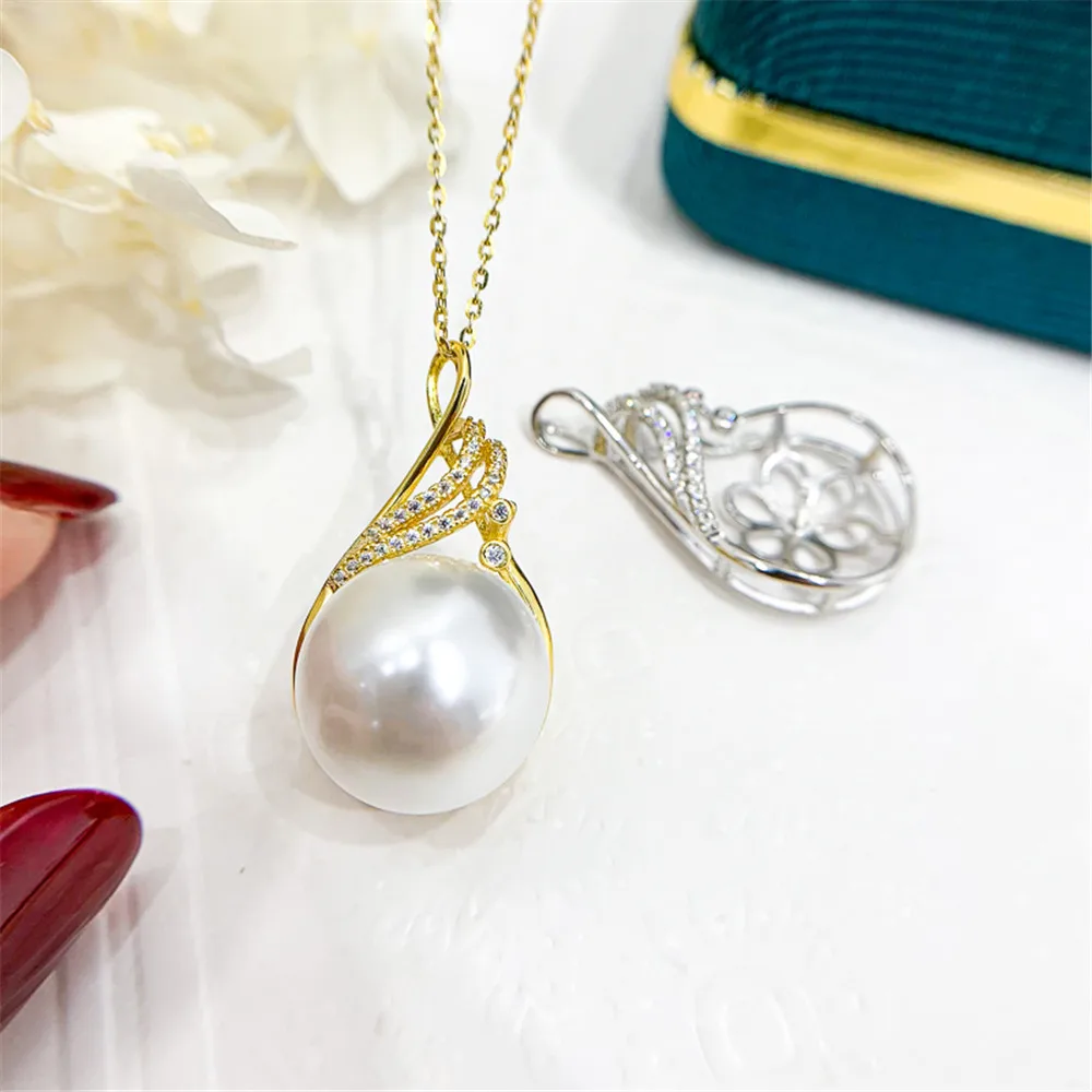 

Жемчужные аксессуары «сделай сам», подвеска из стерлингового серебра 925 пробы с жемчугом и пустой опорой, подвеска из рога лося с бусинами 8-10 мм