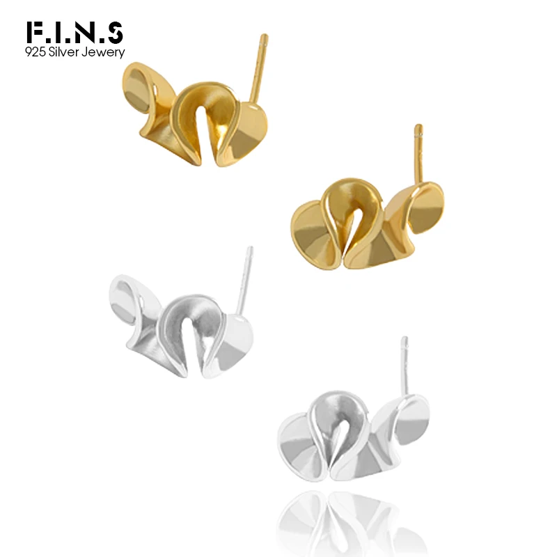 Серьги-гвоздики из серебра 925 пробы с листьями лотоса | Украшения и аксессуары