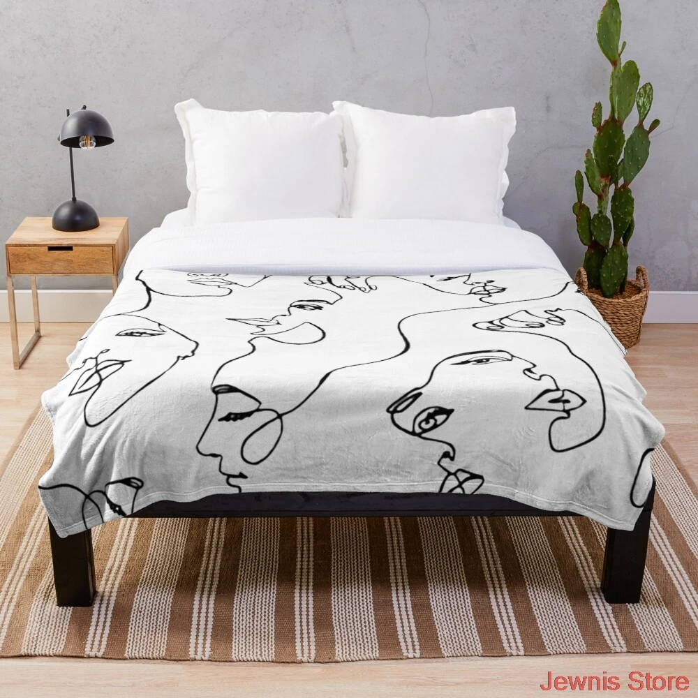

One Line Art Throw Blanket Blanket Throws on Bed/Crib/Couch 150x200CM adult Baby Girls Boys Kids Gift Christmas