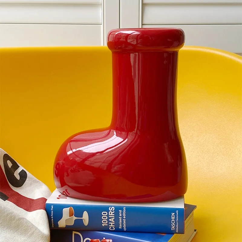 

Niche Art Ceramic Vase, Creative High Appearance Level Decoration, Home Table Decoration, Magenta Shoes, Best Gift