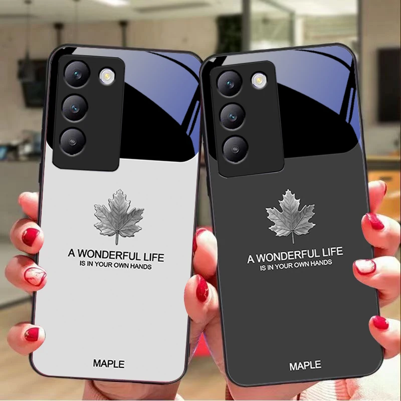 Коричневые кленовые листья для Y72 33S 11 03 36 96 Lite 35 16 Iqoo 12 V40 SE 5G 29 40 21 30 X80 Pro Vivo черный