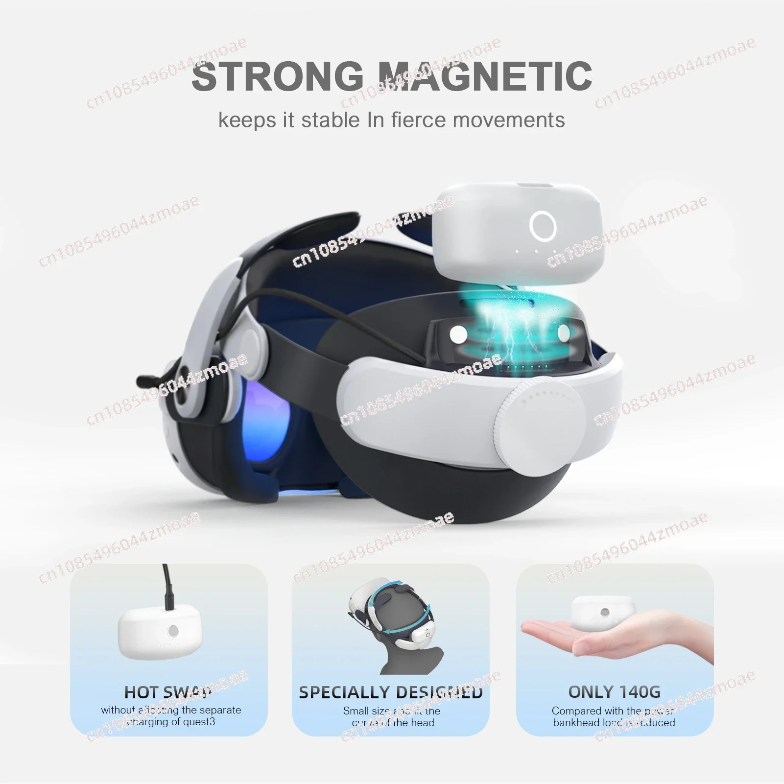 M3 Pro совместим с аккумуляторным блоком и оголовным ремнем для VR-гарнитуры Meta Quest 3. (art.: 3920d996658ff) - 3920d996658ff