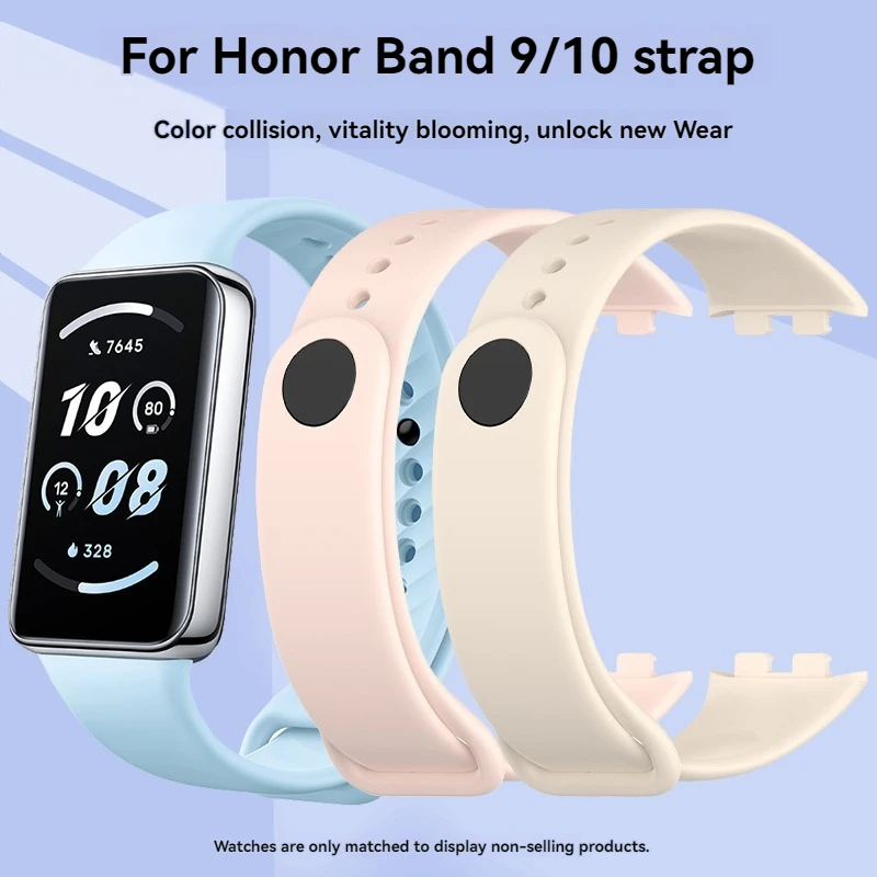 Фото Ремешок для Honor Band 9, умные часы, спортивный ремешок, сменный браслет для Honor Band 10, силиконовый ремешок, аксессуары для браслета №1
