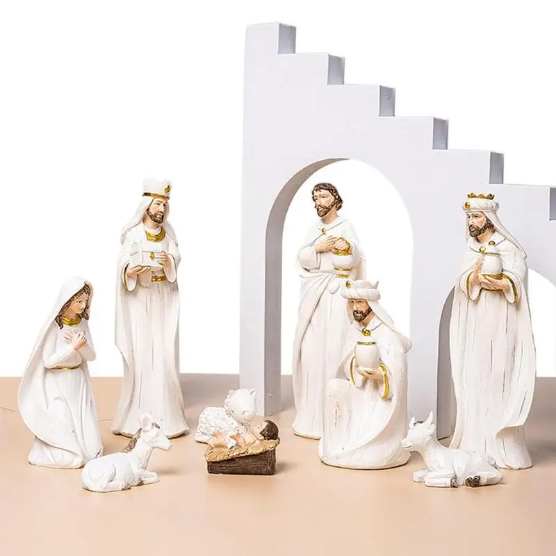

Nativity Sets For Christmas Indoor Delicate Nativity Figurines Set Christmas Decorations Mini Nativity Set Resin Nativity Scene