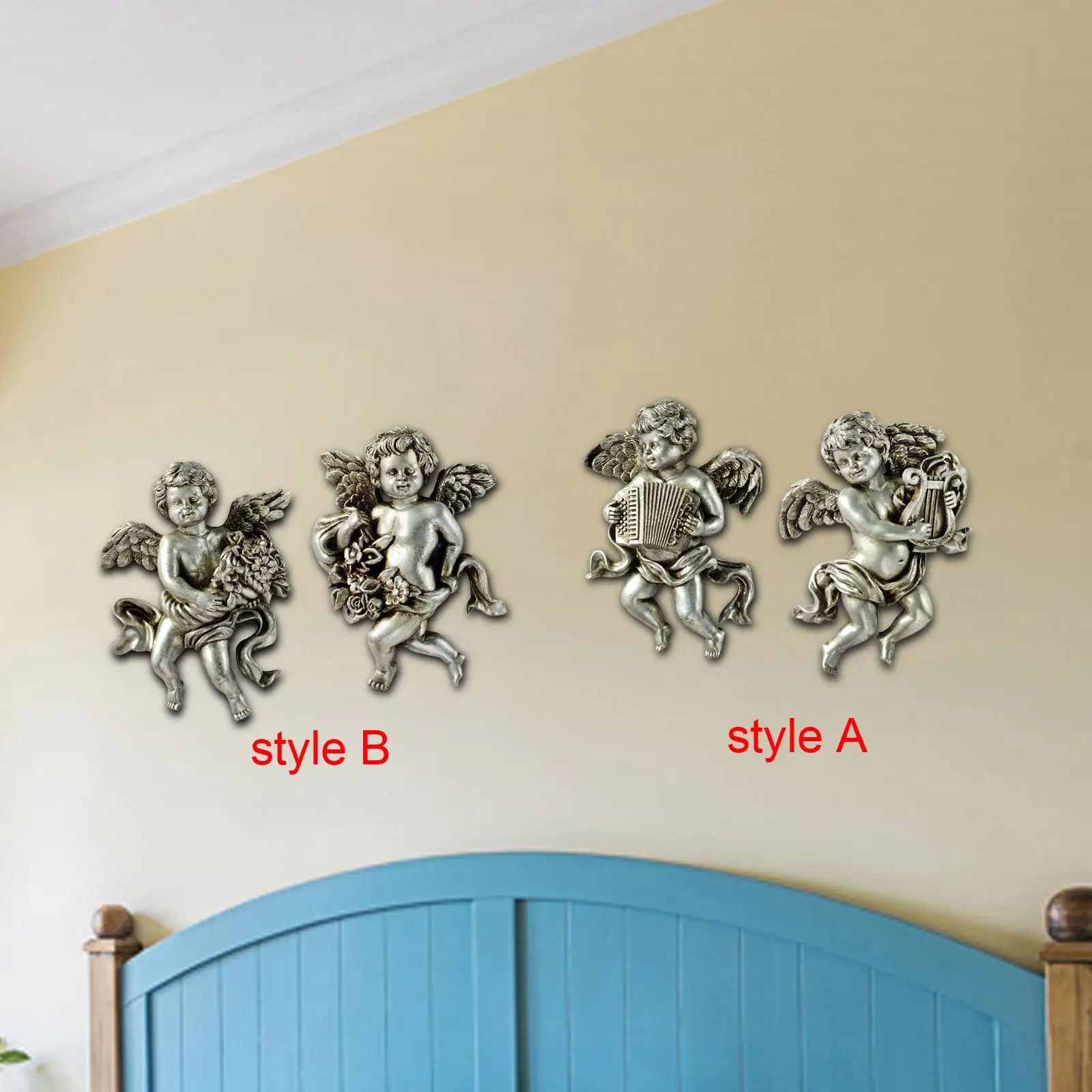 

Angel Wall Sculpture, Hanging Ornament Artwork Creative Craft Figurine