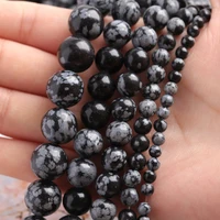 naural loose spacer beads snowflake obsidian bead 46810 mm for jewelry making diy bracelet gift