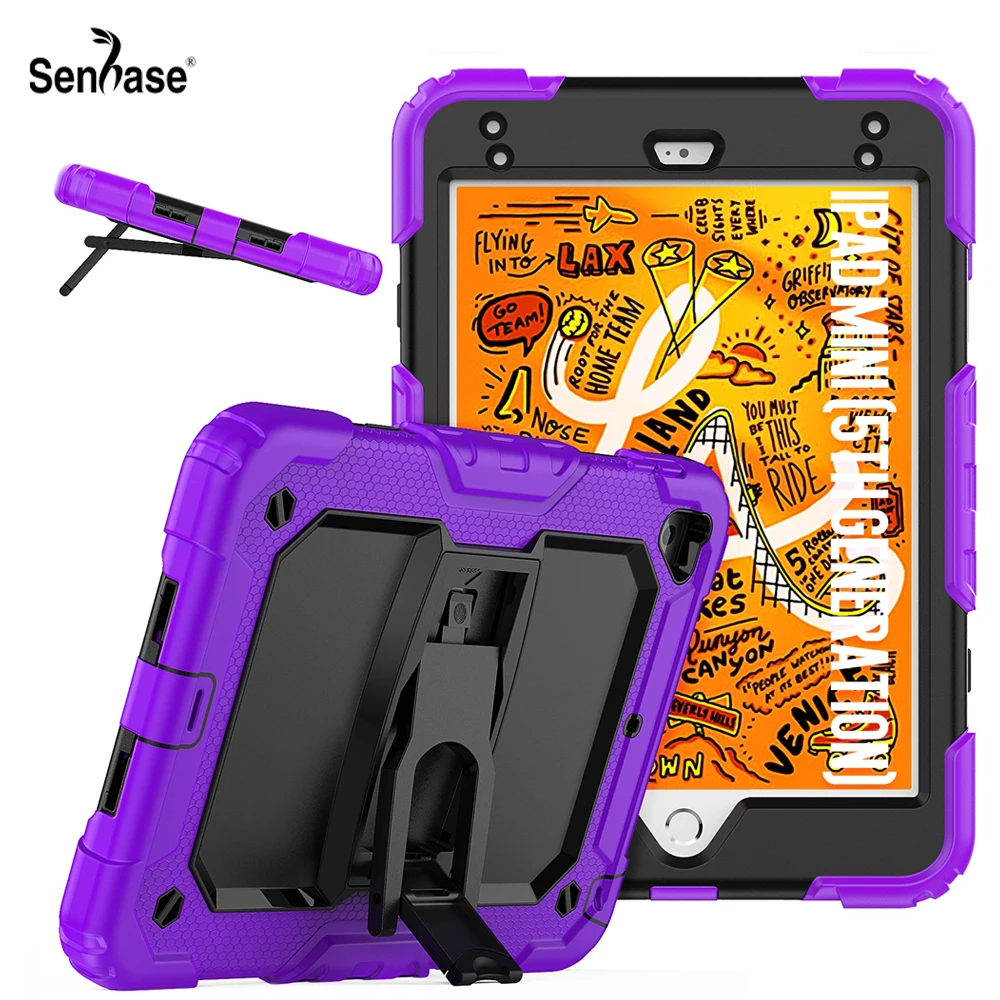 

For Apple iPad mini 4 5 2019 A1538 A1550 A2133 A2124 A2126 Case Kids Safe Silicon PC Hybrid Shockproof Stand Tablet Cover