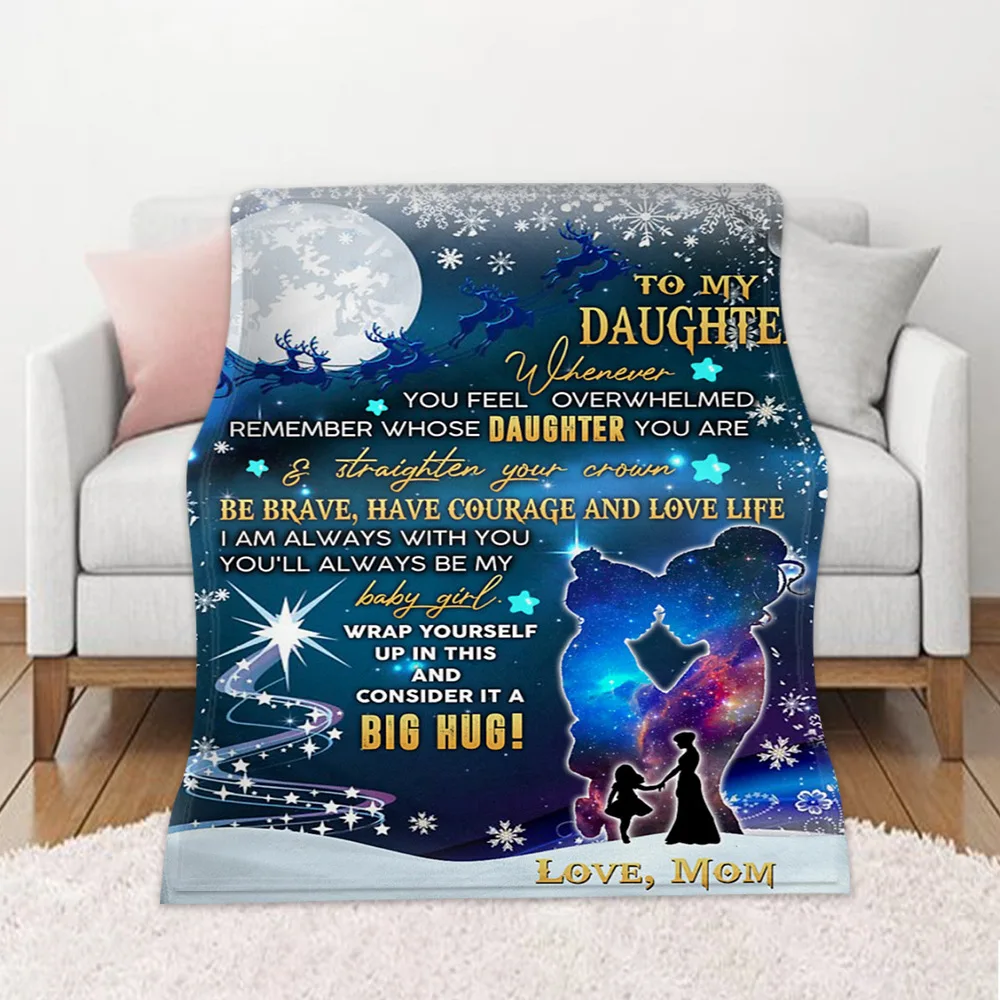 

Home Letter Dreamlike 3D Blanket To My Daughter Warm Soft Plush Throws Blankets For Beds Sofa Travel Nap Cover Express Love Gift