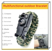 multifunctional outdoor bracelet emergency woven life saving bracelet compass fishing gear set wilderness adventures hand rope
