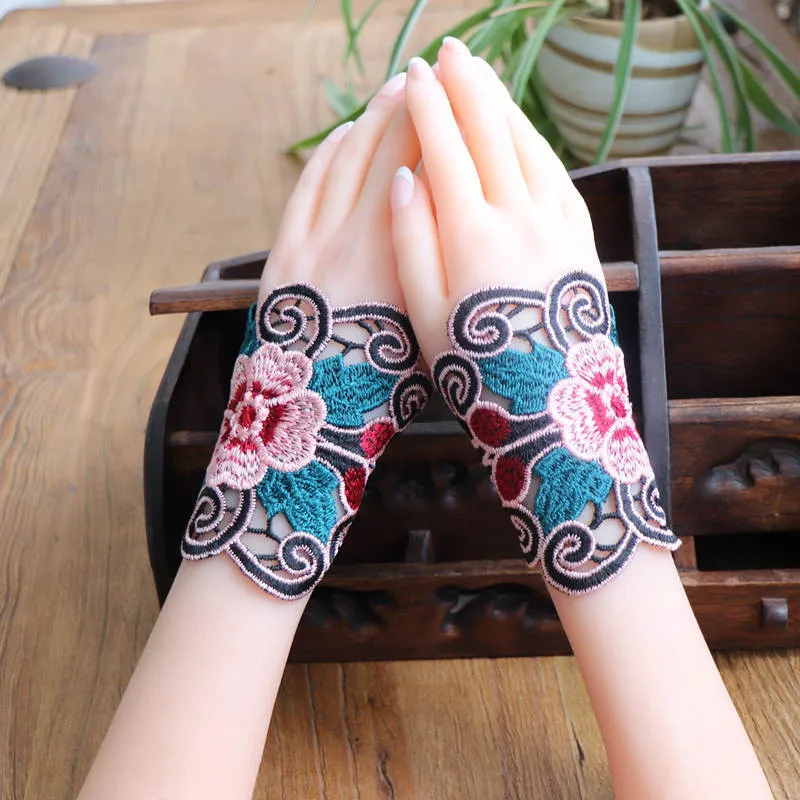 Женский этнический браслет с вышивкой в виде цветка модный танцевальный