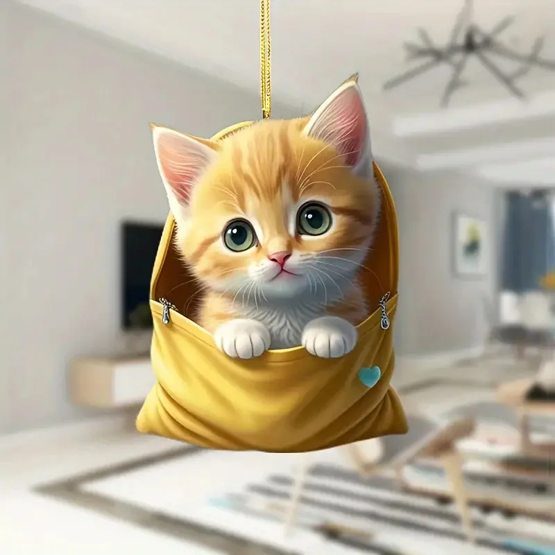 Новое поступление 2D планшет акриловая искусственная кошка в карманной сумке