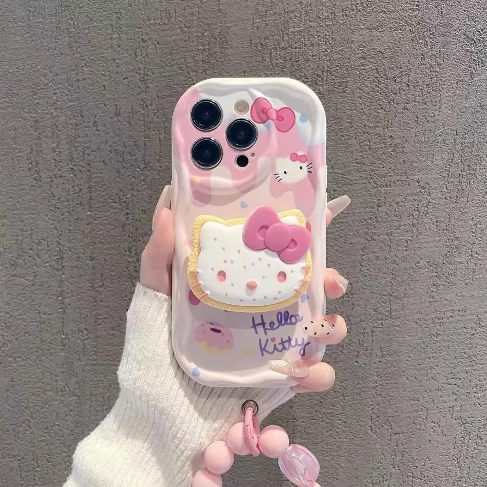 

Hello Kitty Sanrio Plush Kawaii Cartoon Cute All Inclusive Chain Stand Iphone Case Anime Plush Toys for Girls Birthday Gift