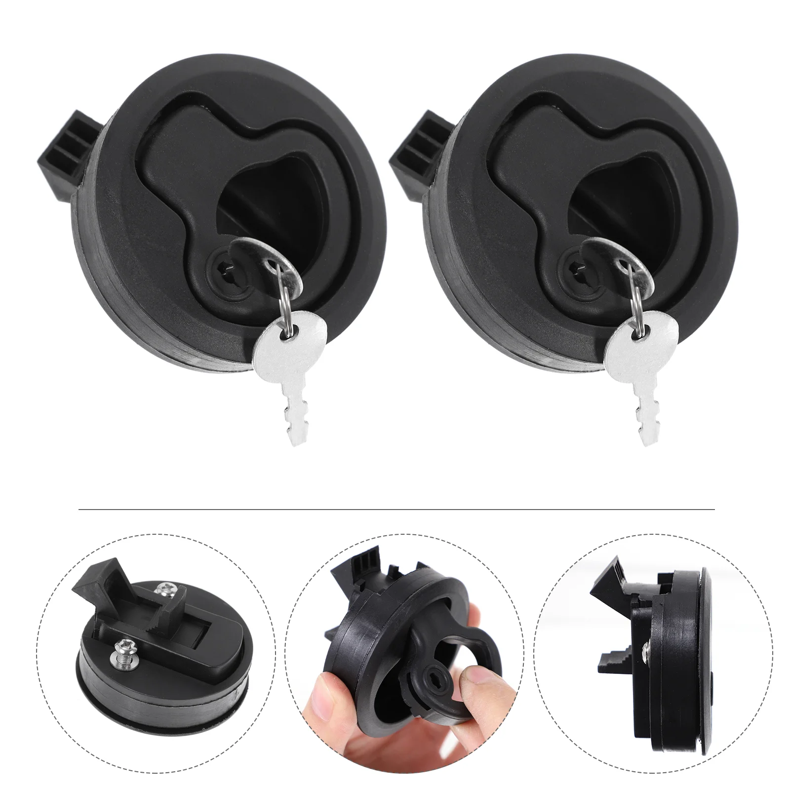 

4pcs Flush Round For RV Flush Hatch Latches Boat Cabinet Pulls Boat Cabinet Hatch Latches Boat Lid Latches