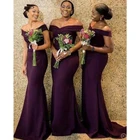 Женское длинное платье подружки невесты, фиолетовое платье с разрезом сбоку, для свадебной вечеринки, 2022