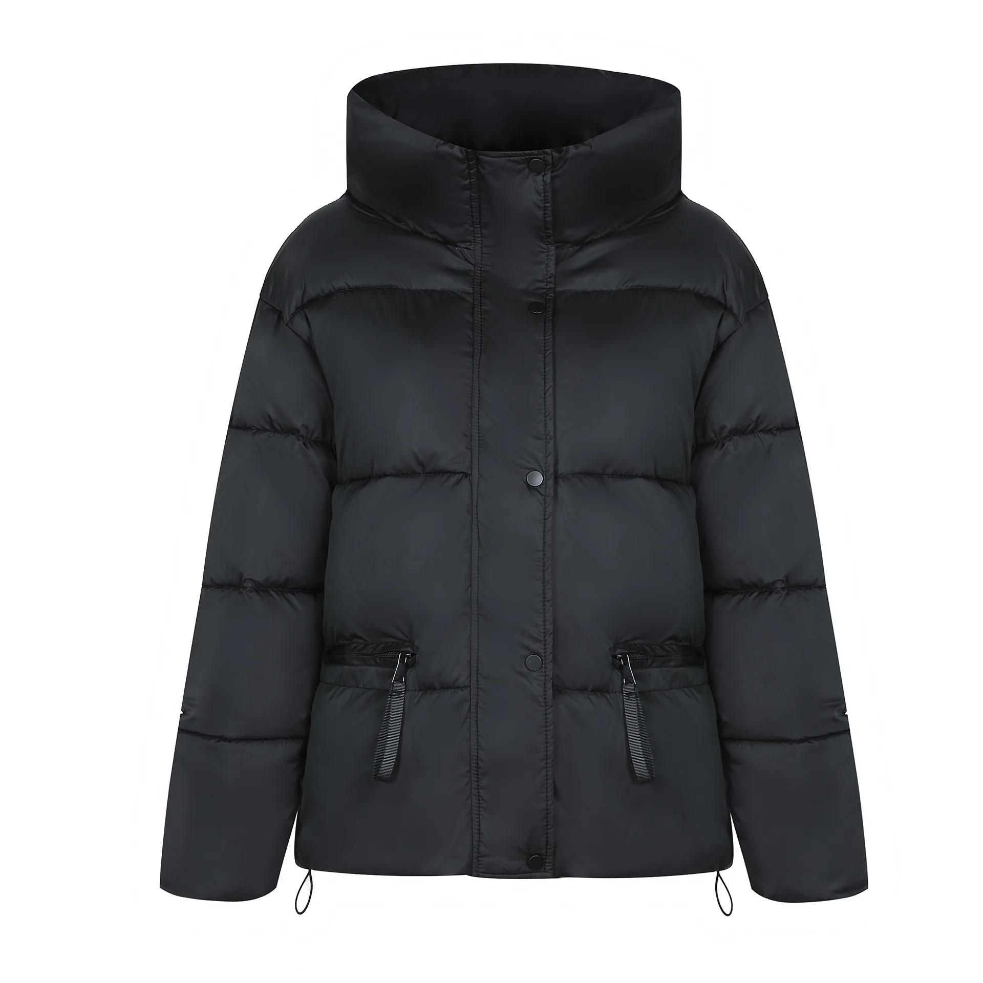 Fashion Padded Women's 2022 Autumn and Winter New Solid Color Bread Clothes Short Hooded Temperament Casual Padded Clothes